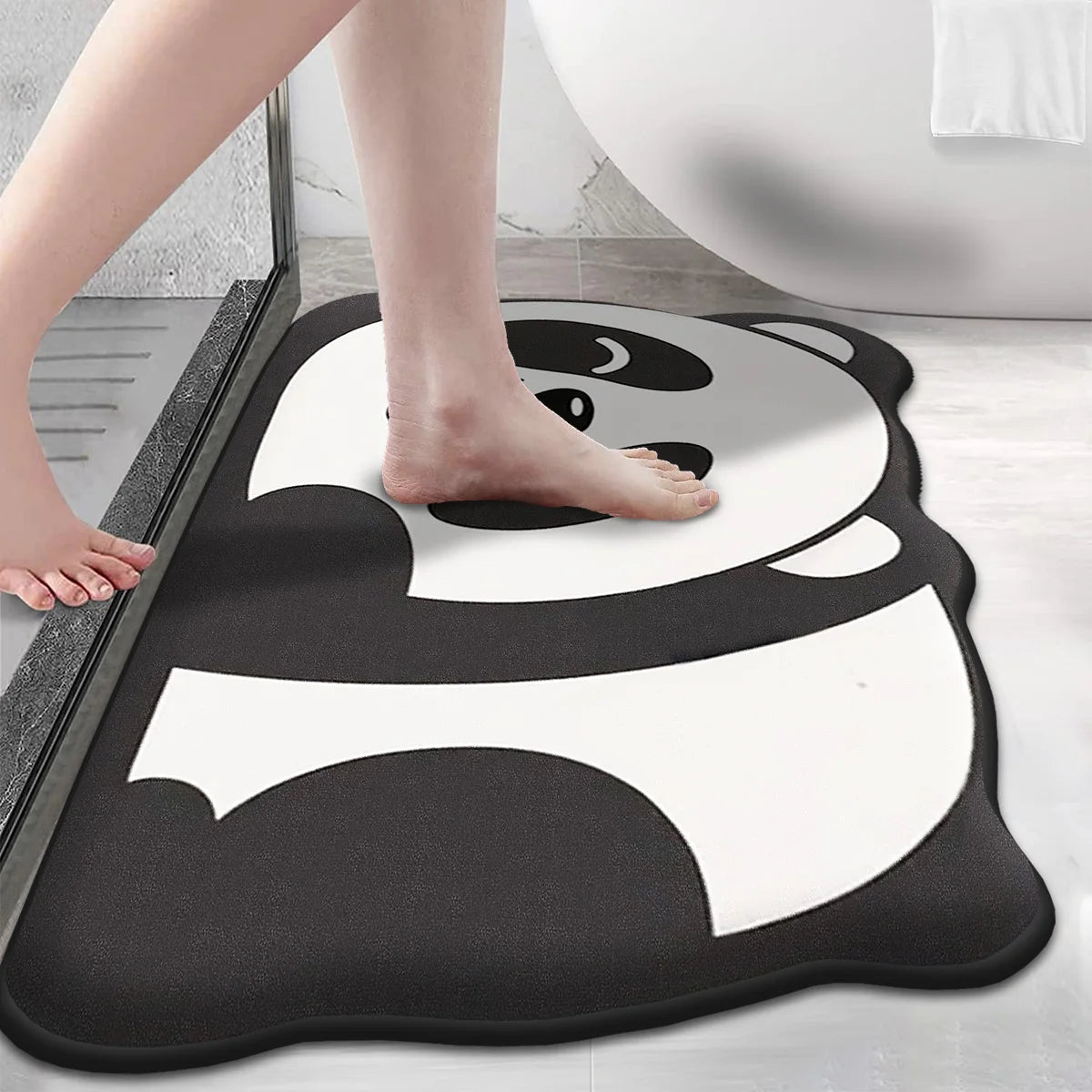 Cute coral velvet thickened bathroom non-slip floor mat decoration stain-resistant mat absorbent floor mat entrance door mat