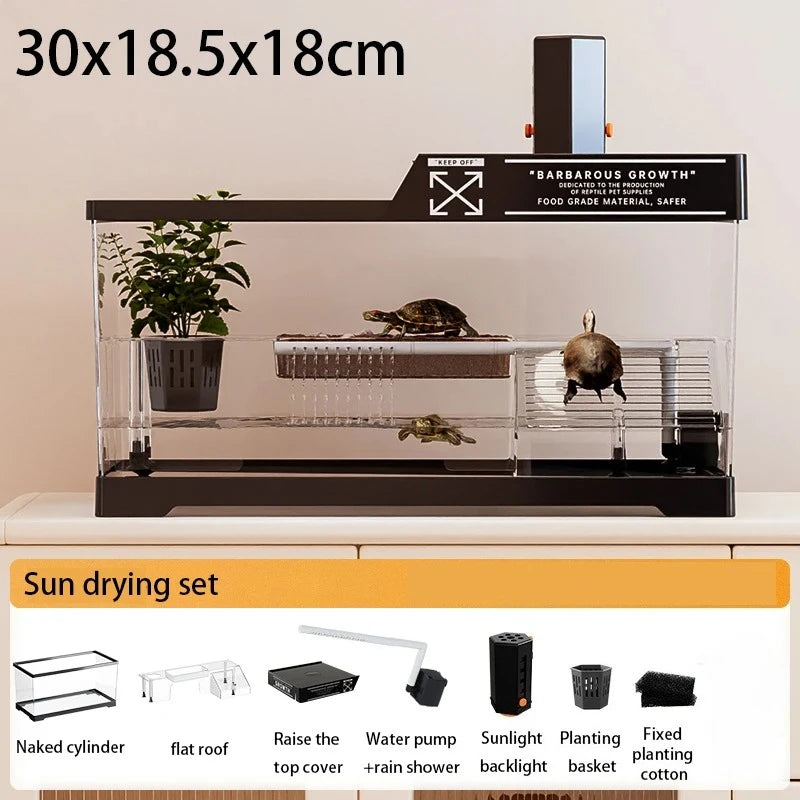 Reptile Terrariums Desktop Ecological Tank Amphibious Transparent Landscaping Terrariums Turtle Tarantulas Geckos Breeding Box