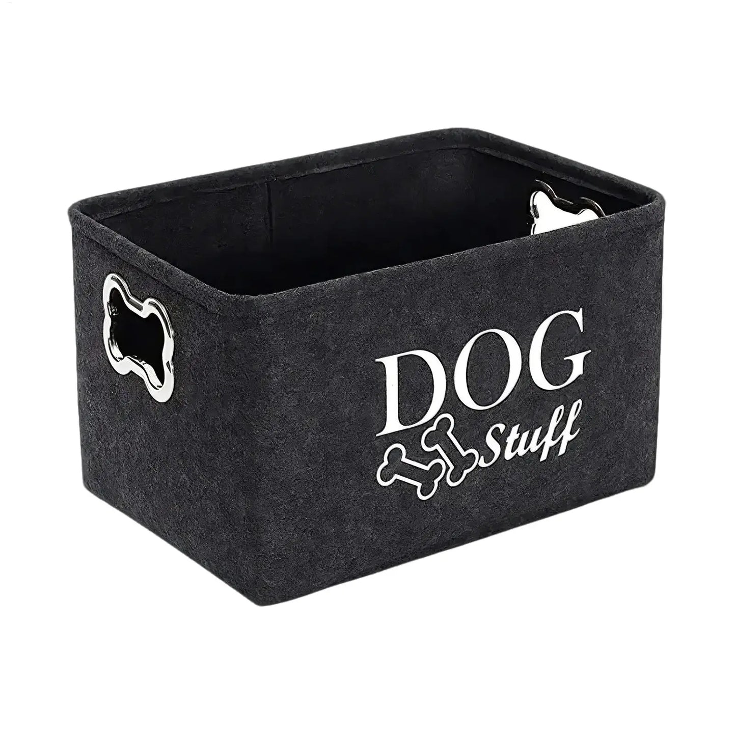 Dog Toy Bin Pet Toy Box with Handle Pet Toy Bin Organizer Dog Stuff Organizer Cat Toy Basket Container for Dog Chew Toys