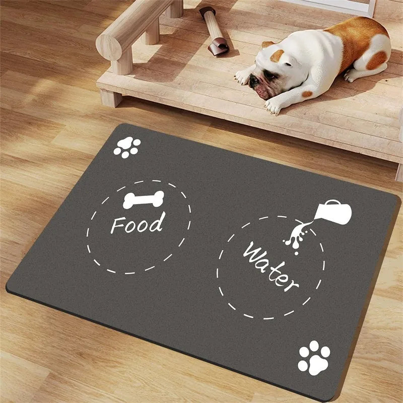 Pet Feeding Mat For Dogs Food Bowl Pad Drinking Feeding Placemat Quick Dry Waterproof Floor Mats For Dog Cat Feeder Bowl Pad