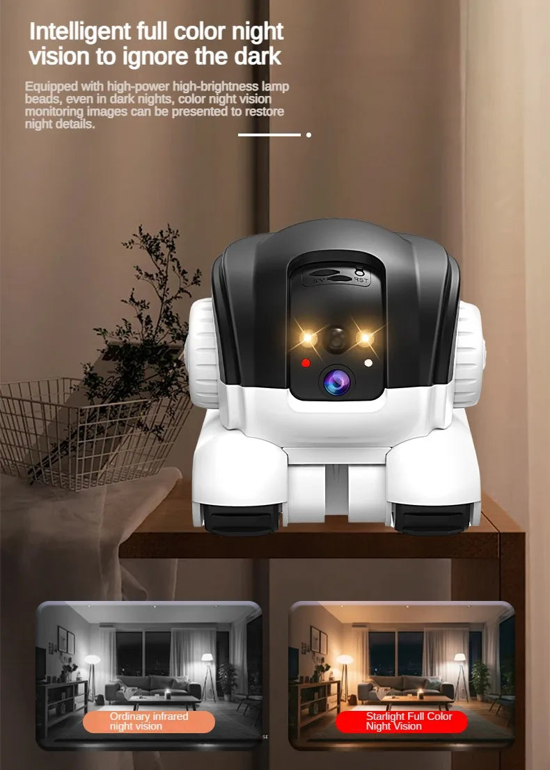 360 Degree Rotating Pet Camera with Two Way Talk Function and Night Detection Robot Cameras for Home Security
