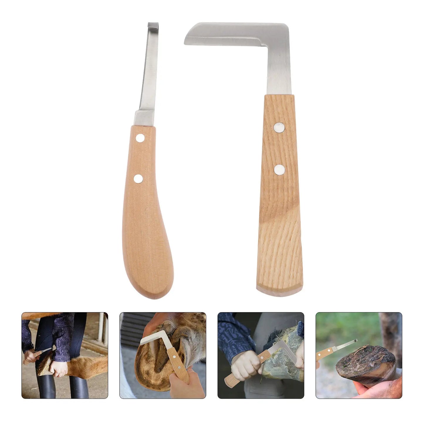2Pcs Horse Hoof Trimmer Premium Metal Horseshoe Cutter Sharp Blade Easy Operation Portable Hoof Repairing Tool for Donkey Nail