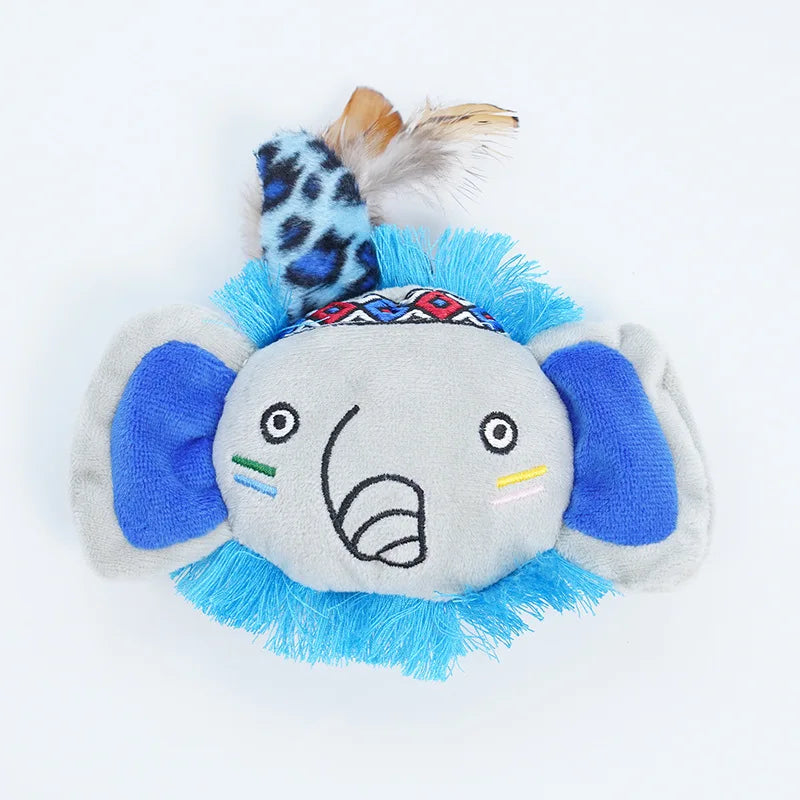 Cat Toys with Catnip, Plush Fringe Feather Toys for Boredom Relief, Chewing & Teething, Interactive Kitten Toys