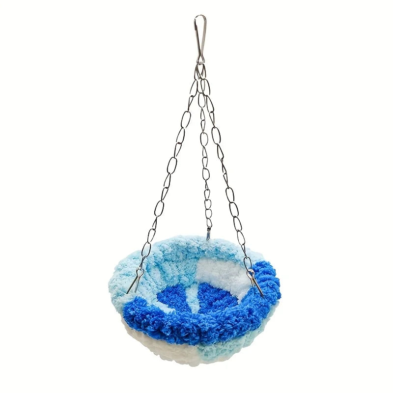 Swings for birds and plush hanging nests - hanging cage bird beds with soft linings, suitable for birdhouse decoration