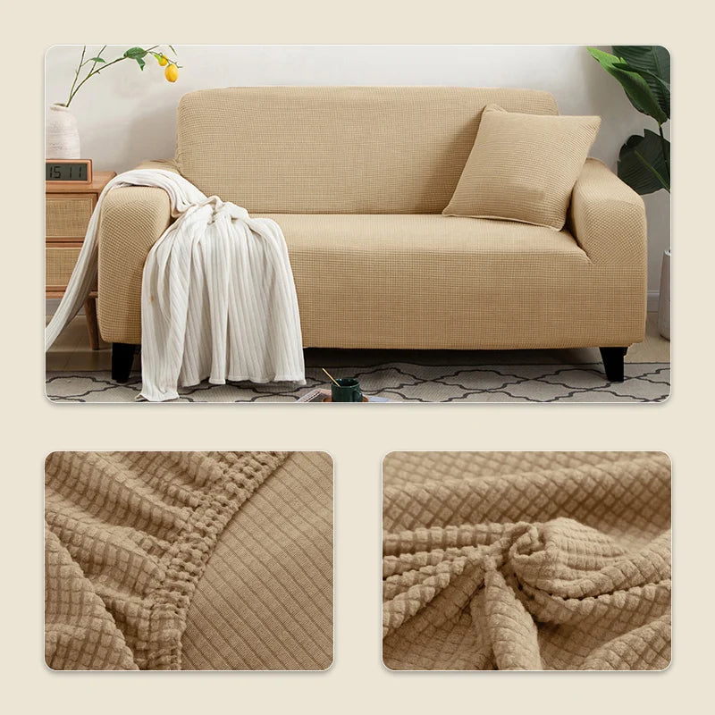 Jacquard Sofa Cover Couch Cover Sofa Cover Elastic Soft Versatile Furniture Protection Cover Pet Proof Living Room Household Use