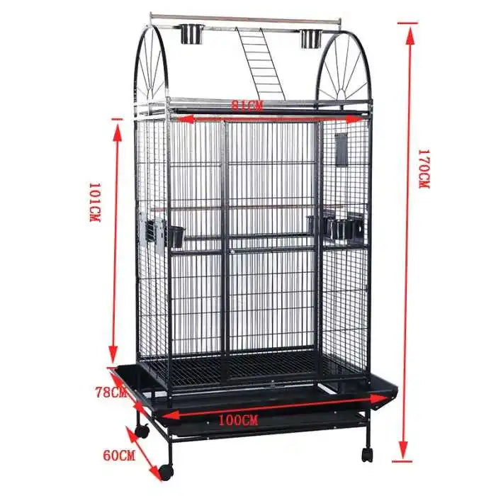NO STOCK, PLEASE DONT BUY Wire Iron Metal Bird Cage with Wheel Aviary Canary Pigeon Breeding Aviaries Large Bird Cages