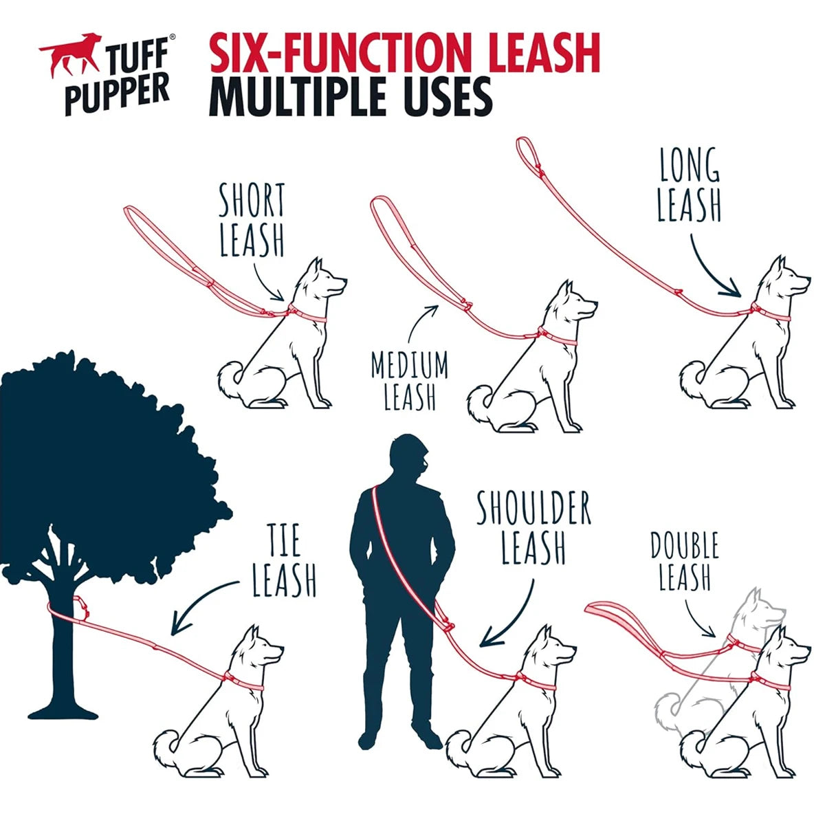 Genuine Leather Dog Leashes Multifunctional Hand-woven Crossbody And Waist Traction Rope Long And Short Nylon Round Lead Rope
