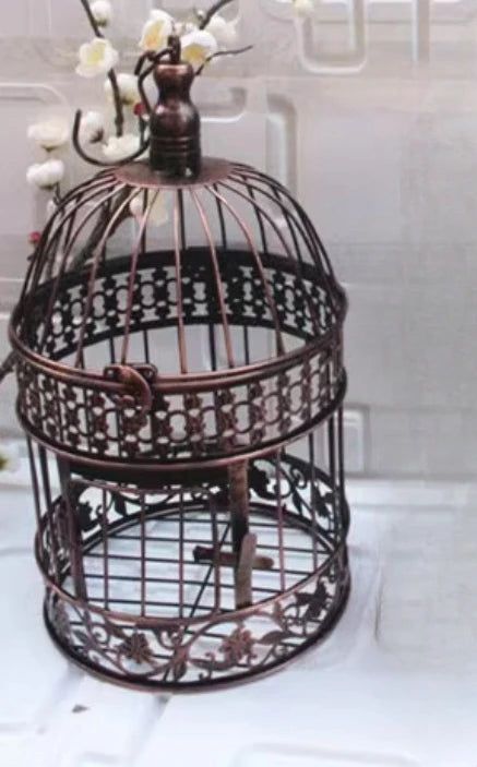 European-style Iron Art Bird Cage Wedding Decoration Flower Cage Home Living Room Decoration Prop Hanging Flower Frame Bird Cage