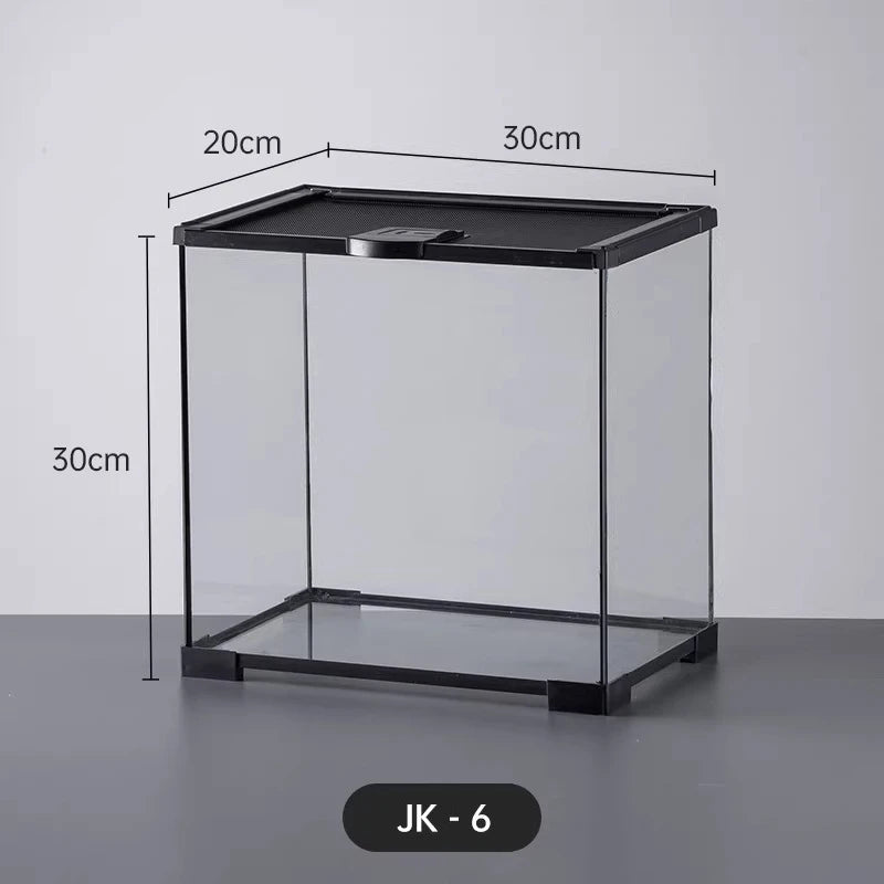 Professional glass reptile terrarium for chameleon,lizard,and snake,suitable for horned frog and water turtle,clear ventilation
