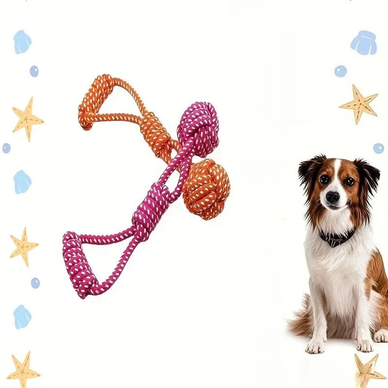 Dog Rope Toys for Chewing and Tugging, Interactive Knot Rope Ball Toys For Dogs Puppies Cats Pet Supplies Random Color