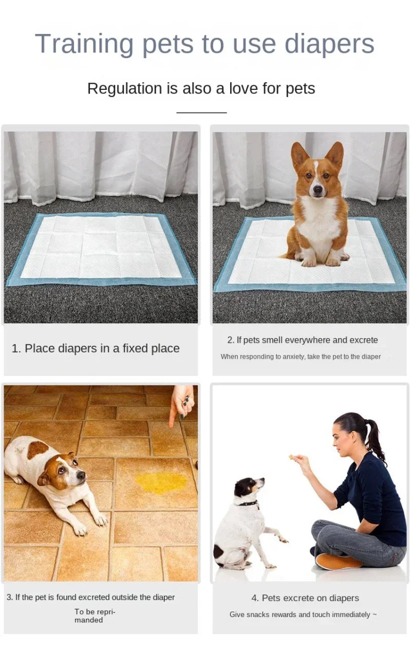 100/50/40/20PCS Pet Diaper Pads Absorbent Odor-Control Quick Dry Puppy Dog Training Pee Mats Pet Supplies Dog Toilet Disposable
