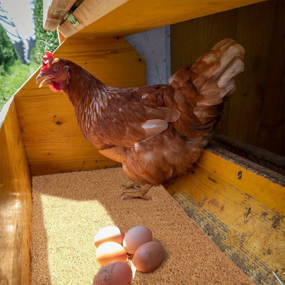 Chicken Coop Nest Eco-Friendly Coconut Coir & Palm Fiber Chicken Nesting Pads - Reusable Hens Bedding Mats for Egg Layinga