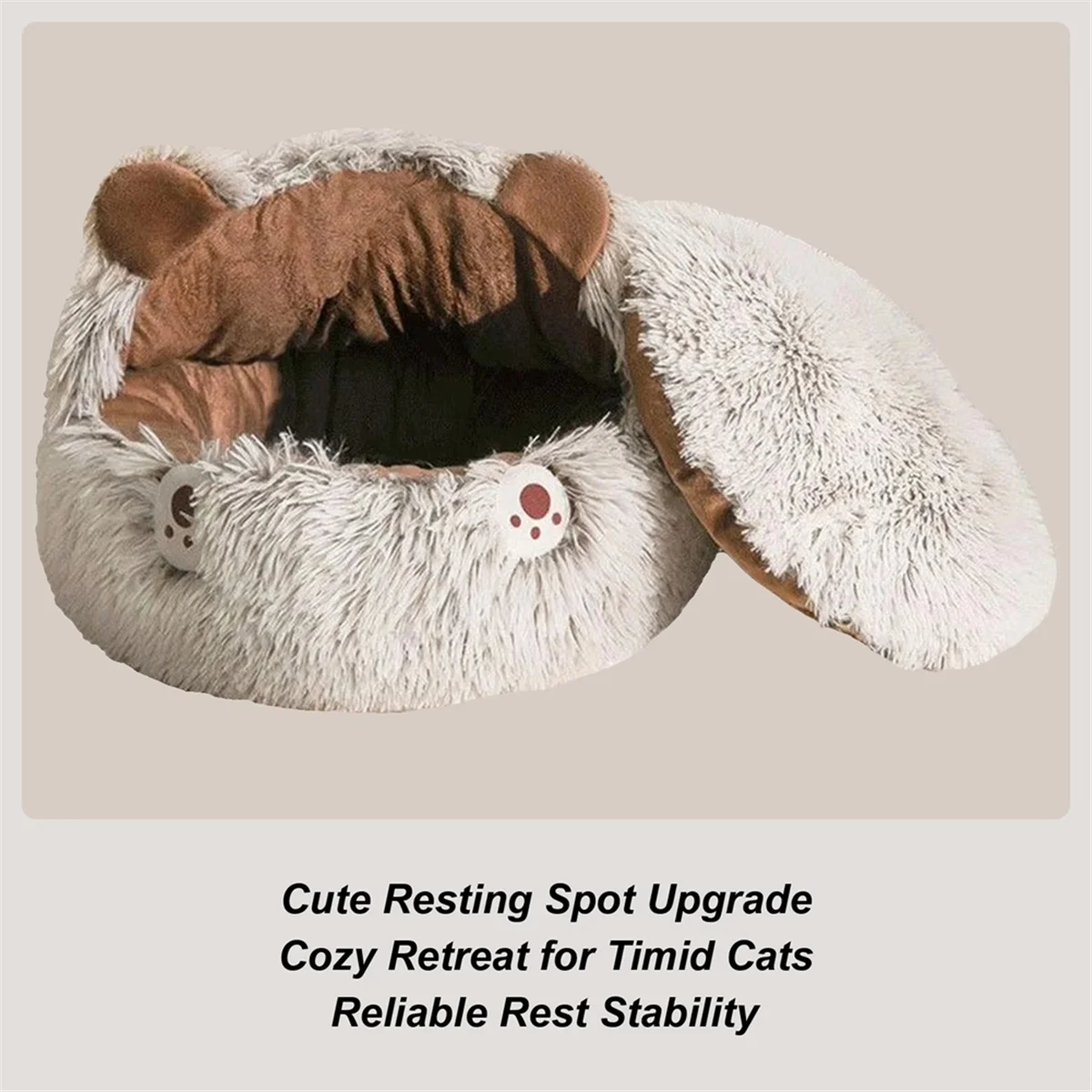 AA81-Cat Bed Cave Covered Cat Nest Small Dog Bed Warm Anti-Slip Nest Pet Supplies For Winter Animal Kitten Puppy Balcony