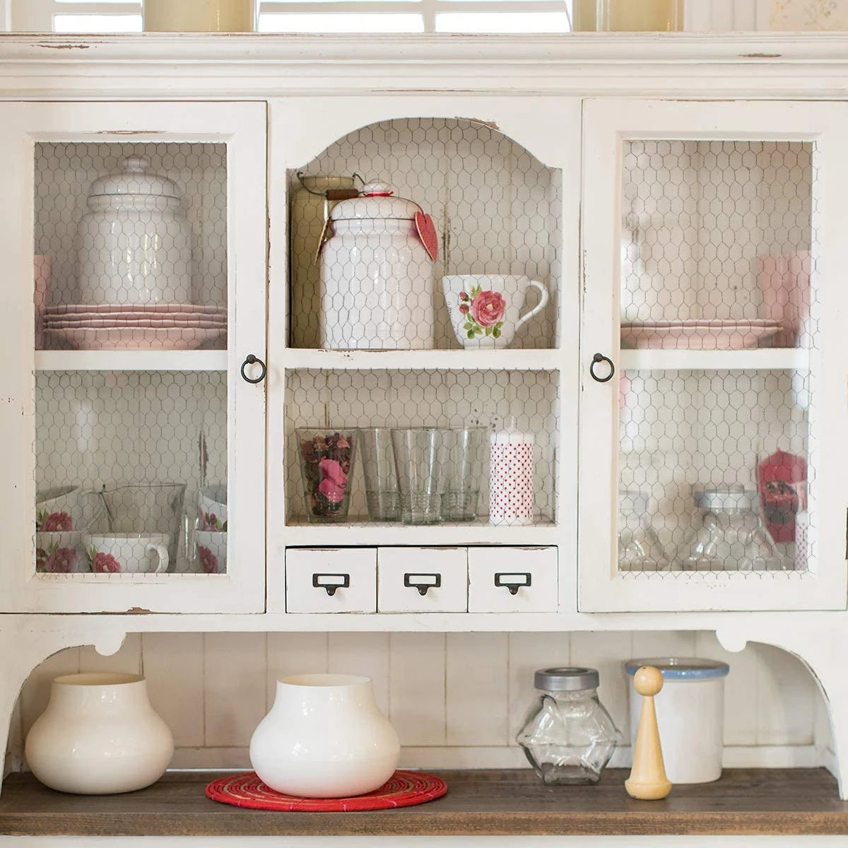 1/5M Chicken Iron Wire Mesh Animal Fence Net Hexagonal Netting Fencing Cages Aviary Fence for DIY Craft Home Garden Supplies