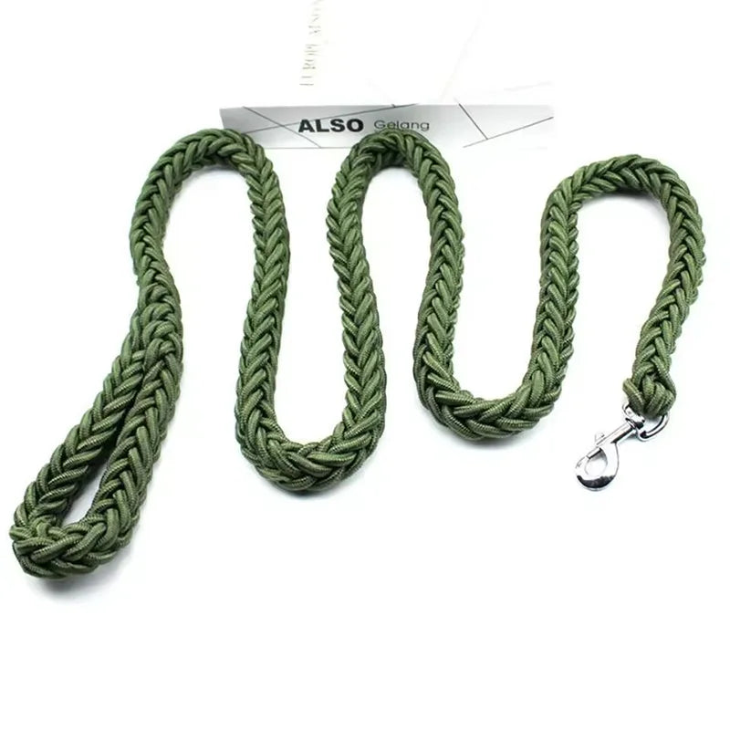 Heavy-Duty 8-Strand Nylon Braided Dog Leash Durable Handmade Pet Rope For Medium Large Dogs Walking Training Control Anti-Tear