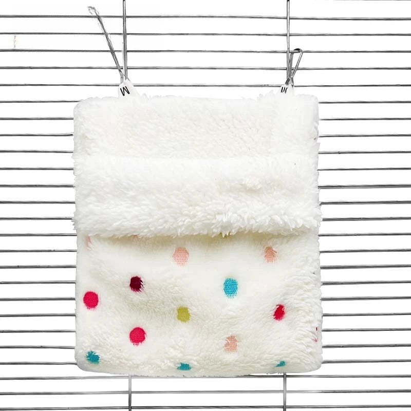 Plush Hammock Pet Swing Bag Warm Rat Sleeping Bag Cloud Pattern Sugar Gliders Sleeping Pouch Soft Comfortable Hamster Cages