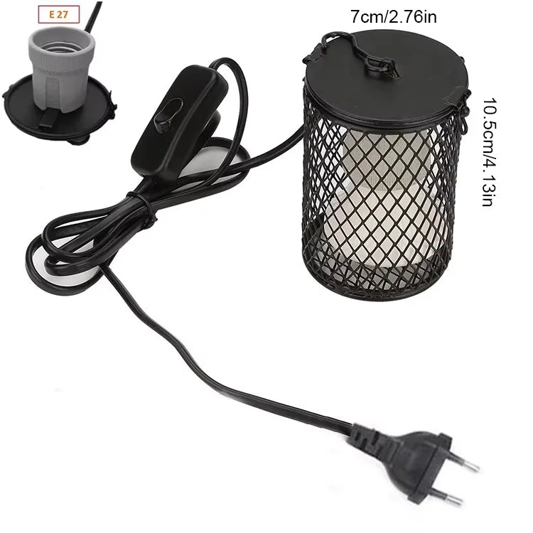 E27 Pet Heating Lamp for Turtle Snake lizard Infrared Ceramic Heat Light Reptile Lamp Anti-Scald Cage Protects Chicks UK Plug