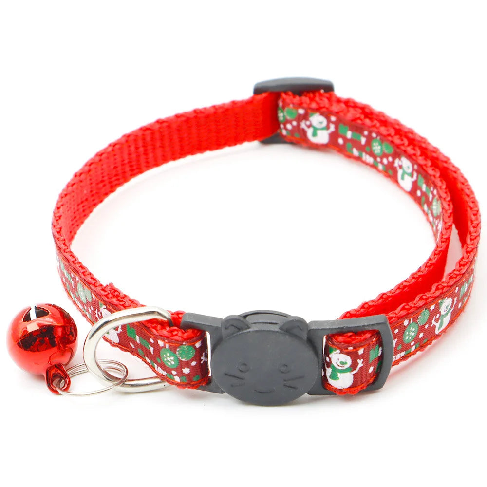 20pcs/ lot Dog Collar Christmas Ornaments Neck Ring Xmas Dog Leash Tag Accessories Cat Ring Holiday Gifts