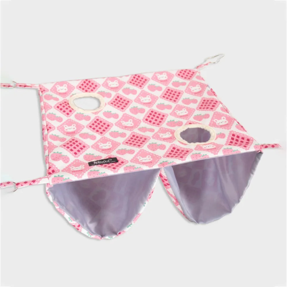 Cartoon Pattern Hanging Ferret Hammock Waterproof Breathable Hamster Nest Multi-Sided Opening Double Layer Hammock For Pet Cage