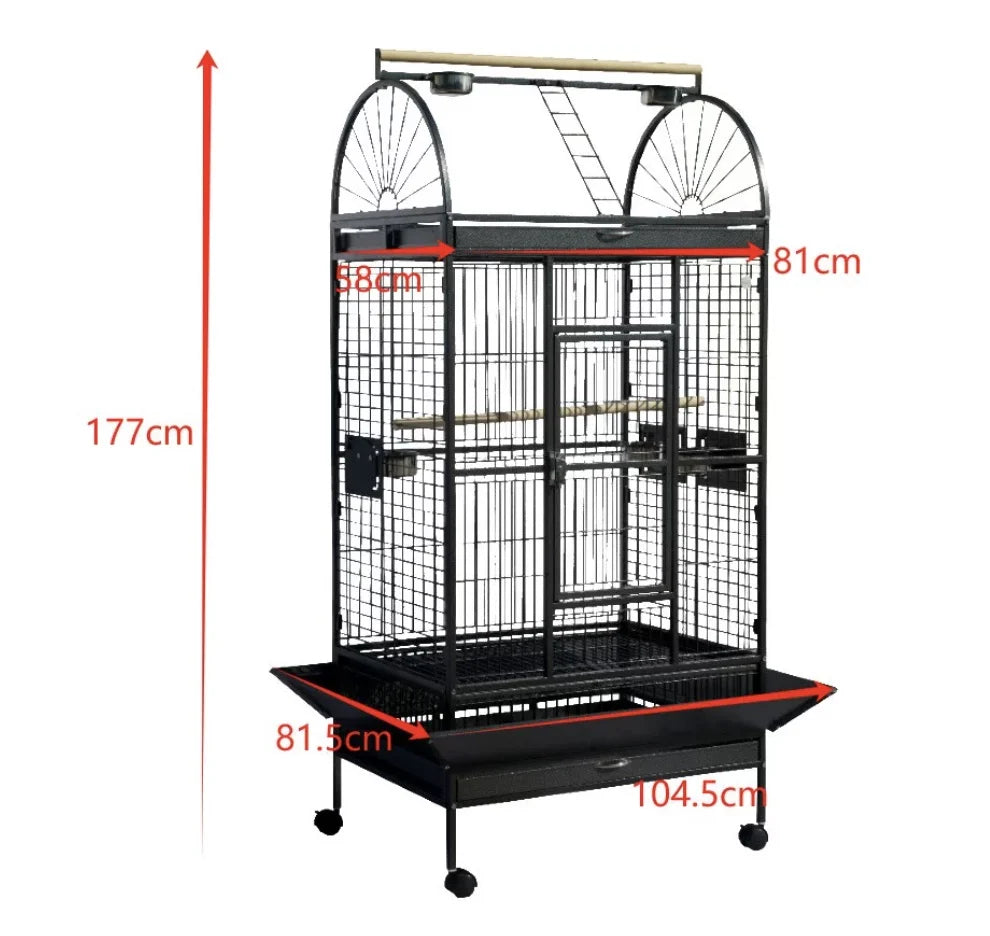 NO STOCK, PLEASE DONT BUY Wire Iron Metal Bird Cage with Wheel Aviary Canary Pigeon Breeding Aviaries Large Bird Cages