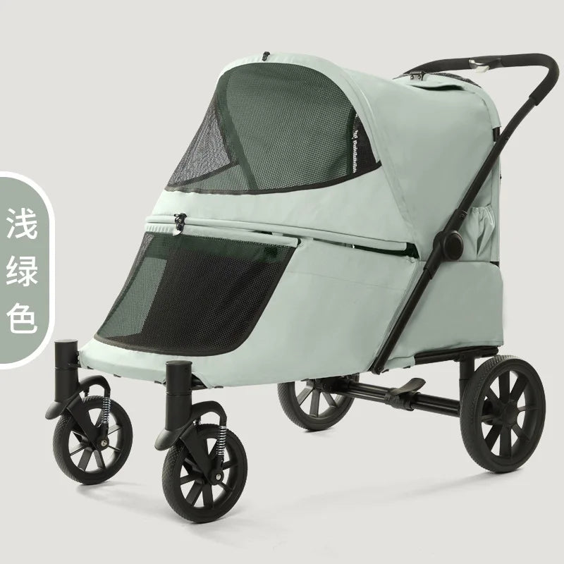 Pet Stroller Large Medium-sized Pet Carts Large Space Dog Carts Multiple Elderly Disabled Cat Pet Carts With Slope