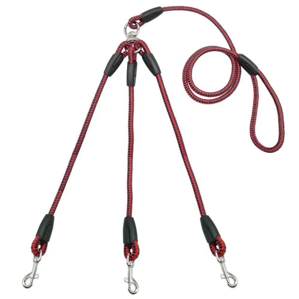 Durable 3 Way Couplers Rope Safety Cord Triple Pet Leashes Pet Supplies Braid Pet Rope Puppy Rope Leash Leash Lead Pet Leashes
