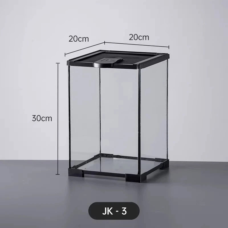 Professional glass reptile terrarium for chameleon,lizard,and snake,suitable for horned frog and water turtle,clear ventilation