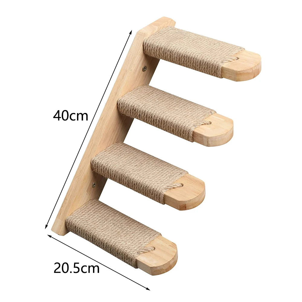Cat Wall Climbing Shelf Steps Ladder Scratching Post Scratcher Bed Hiding House for Cats Tree Tower Pet Furniture Accessories