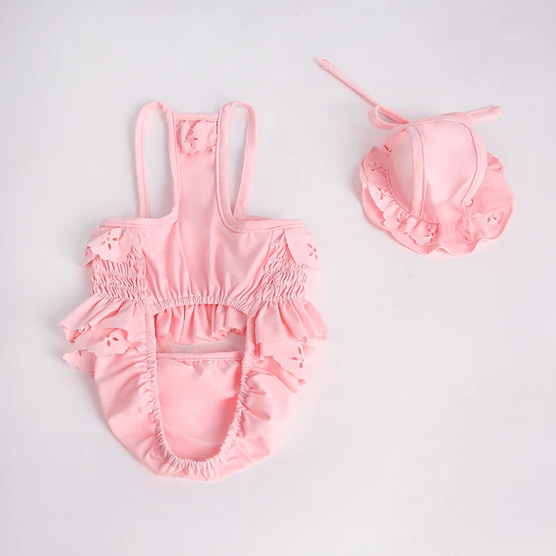 Summer New Pet Swimming Clothes Kitten Puppy Camisole Jumpsuit Beautiful Puppy Bikini Dog vest Clothing Swimsuit With Swim Cap
