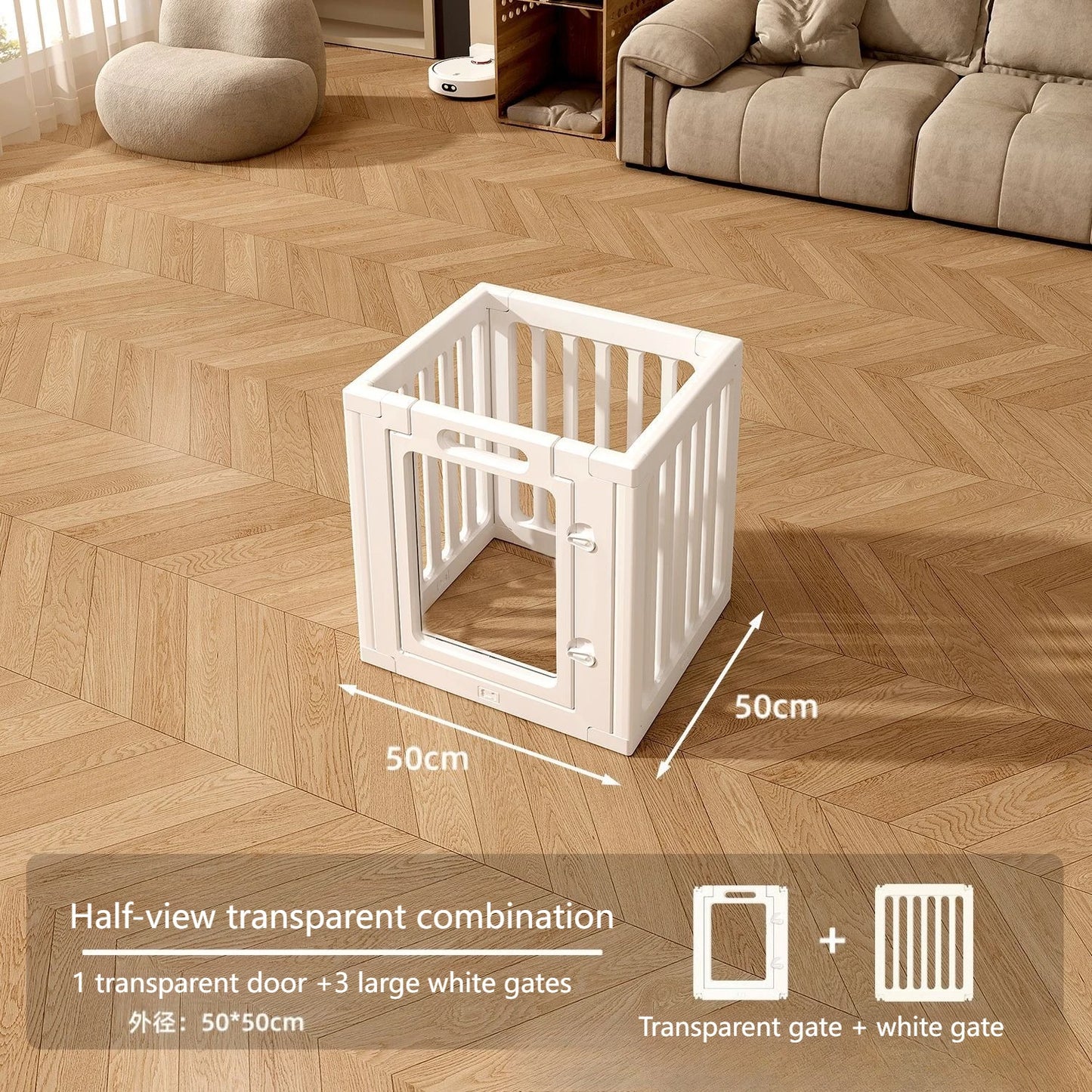 DIY Free Combination Dog Fence Transparent Indoor Acrylic Dog Playpen Splicing Isolation Pet Fences Household Small Enclosure