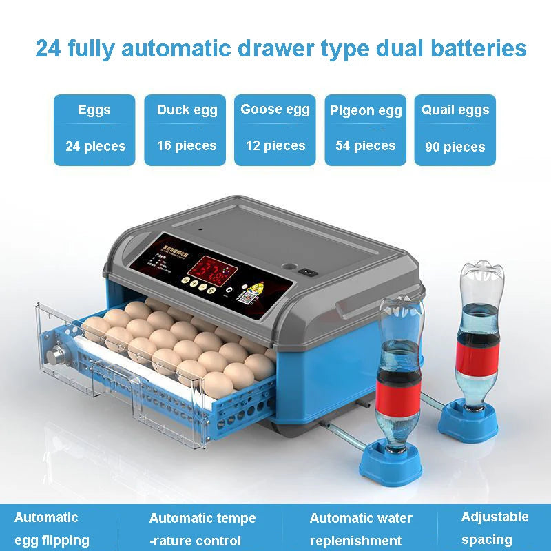 Incubator, Chicken Automatic Intelligent Small Incubator, Chicken Duck Goose Household Incubator, Mini Water Bed Incubator