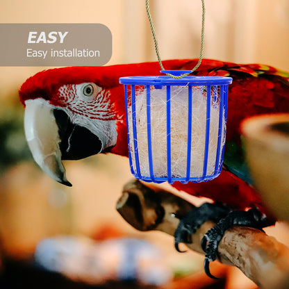 2 Pcs Bird's Nest Toy Breeding Parrot Cage Birds Bedding for Plastic House Hollow Hideaway Shelter Hanging Canary Nests Cages