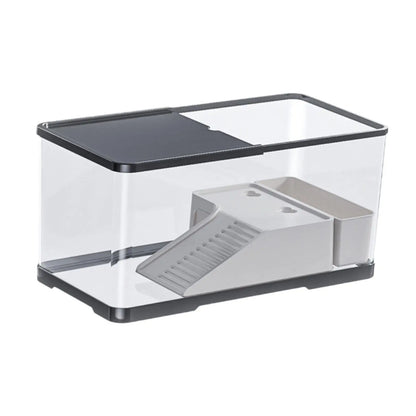 Plastic Fish Tank Household Aquarium Turtle Tank with Basking Platform For Crabs Fishes Amphibians Reptiles Small Fish Tank