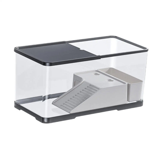 Plastic Fish Tank Household Aquarium Turtle Tank with Basking Platform For Crabs Fishes Amphibians Reptiles Small Fish Tank