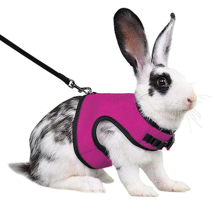 Mesh Breathable Ferret Bunny Harness Leash Set for Small Animals Rabbit Hamsters Summer Walking Pet Lead mascotas Accessories