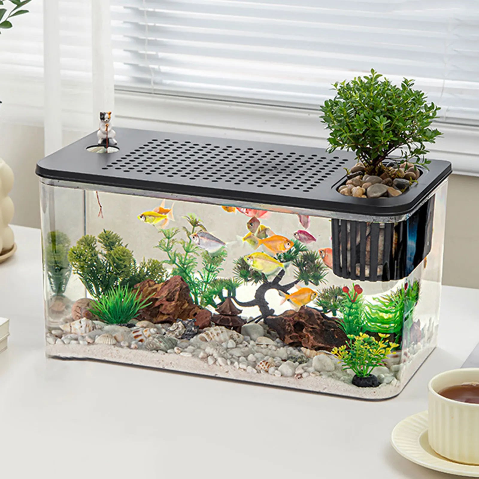 Plastic Reptile Terrarium Tank Reptile Feeding Box Transparent Habitat Cage for Frog Snake Gecko Tortoise Pet Supplies