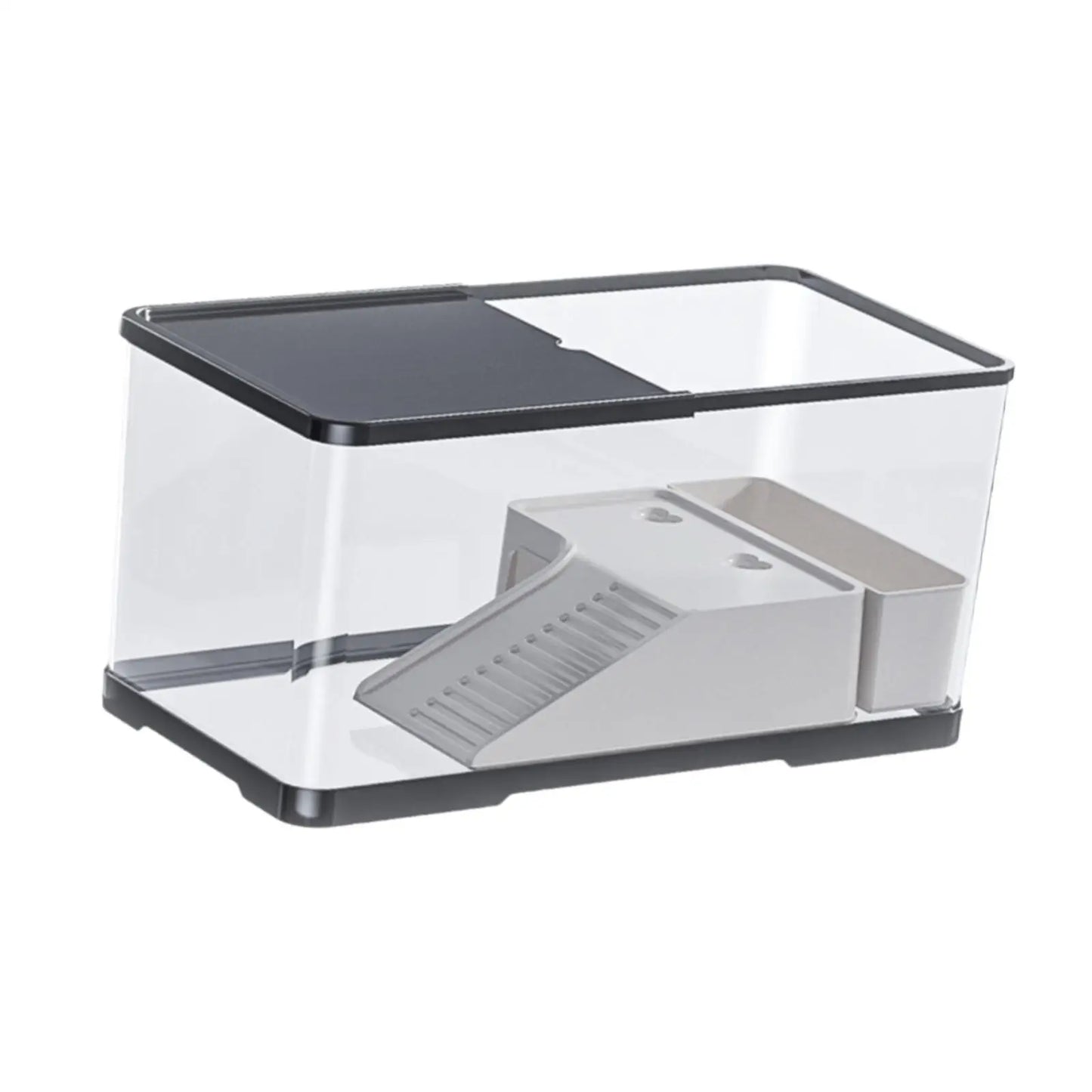 Plastic Fish Tank Household Aquarium Turtle Tank with Basking Platform For Crabs Fishes Amphibians Reptiles Small Fish Tank