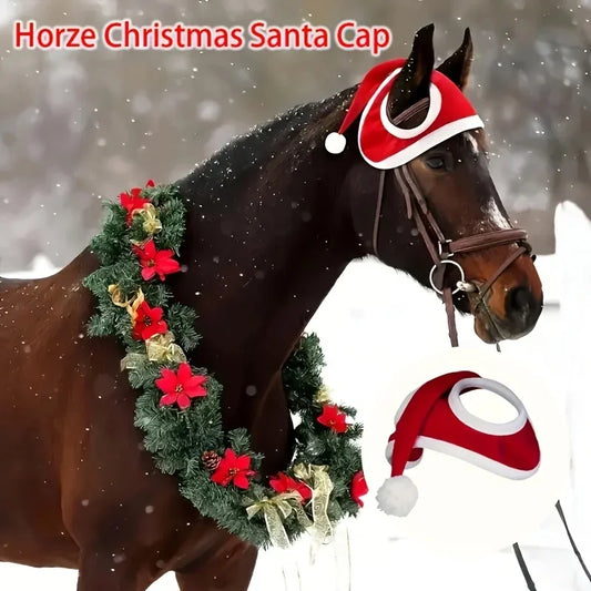 Christmas Holiday Horse Christmas Hat  Celebrations Horse Winter Christmas Hat Xmas  Horse Santa Holiday Accessories