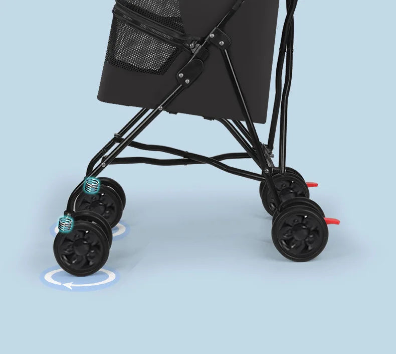 Load Bearing 20kg Small Foldable Pet Stroller for Going Out, Cat Dog Cart, Teddy Cart Lightweight Type Pet Stroller High-quality