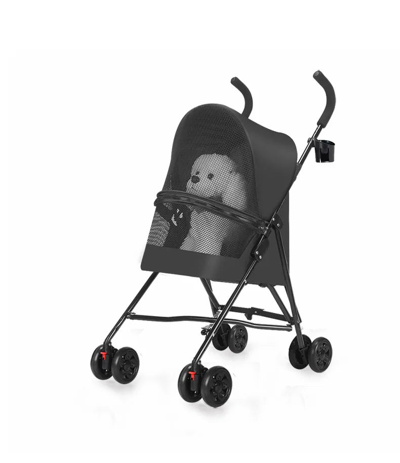 Load Bearing 20kg Small Foldable Pet Stroller for Going Out, Cat Dog Cart, Teddy Cart Lightweight Type Pet Stroller High-quality