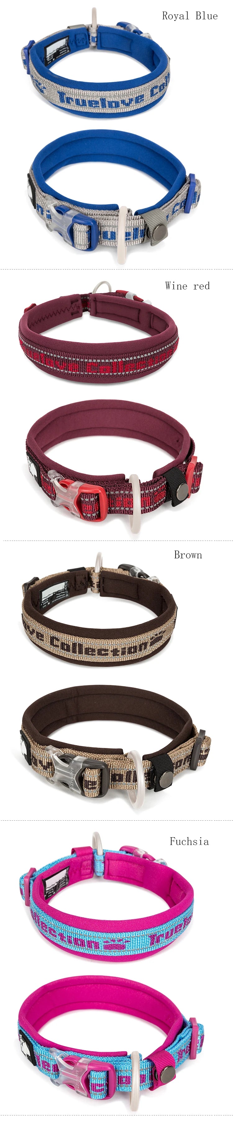Truelove Pet Dog Collar Nylon  and Reflective Materials Widened and Comfortable Version Suitable for Dogs of All Sizes TLC50121