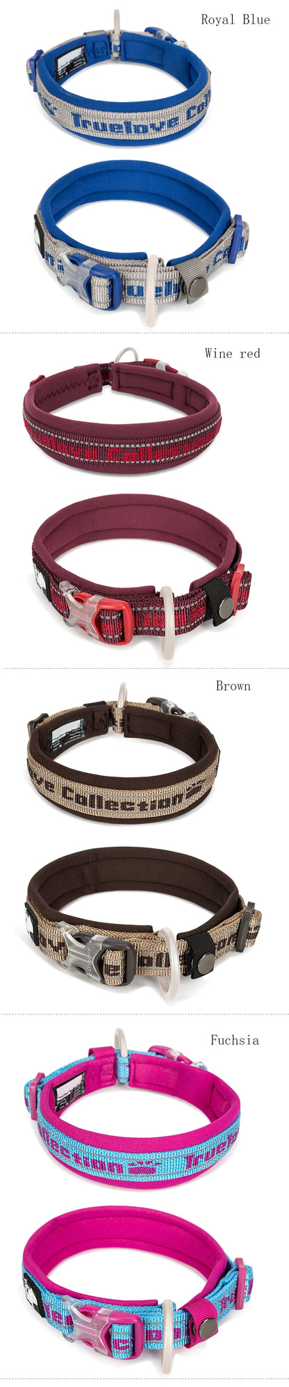 Truelove Pet Dog Collar Nylon  and Reflective Materials Widened and Comfortable Version Suitable for Dogs of All Sizes TLC50121