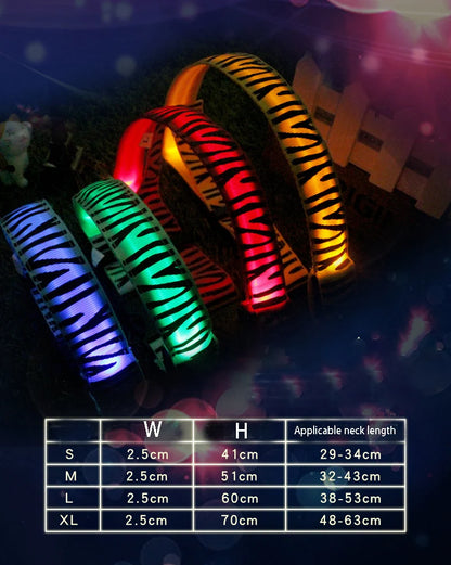 Dog Collar Light Personalized Collars Cat Necklace Luminous Pets Accessories Halsband Hond Products All For Dogs