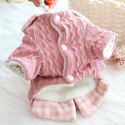 Dog Winter Clothes Button Sweater Soft Warm Puppy Pet Dog Cat Teddy Chihuahua Pug  Autumn Winter Clothing Wool Shirt Sweater