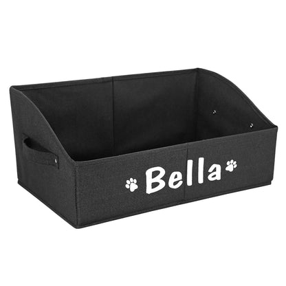 Custom Dog Toy Storage Box Foldable Cat Dogs Storage Basket Free Print Name Paw Pet Organizer Baskets For Dogs Cats Pet Supplies