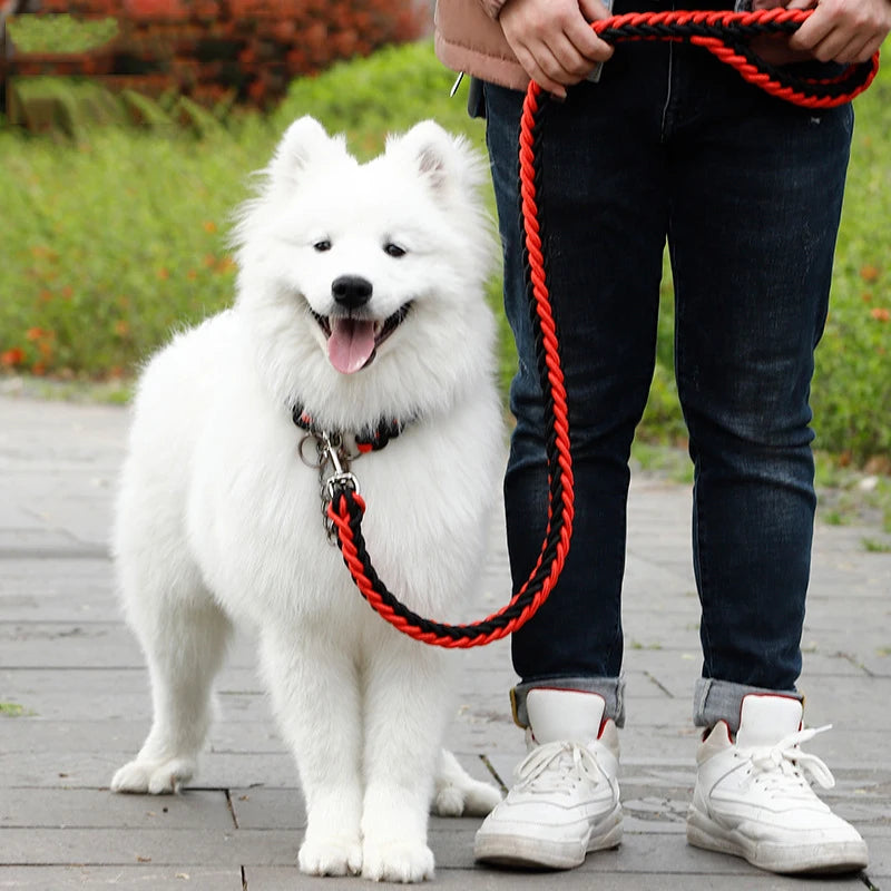 Sturdy Nylon Big Dog Leash for Medium Large Dogs Strong Pet Round Rope Bulldog Golden Retriever Pitbull Lead Chain Pet Supplies