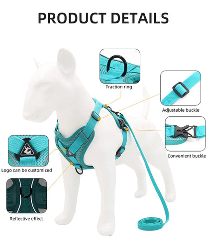 3pc Cat Harness Vest Adjustable Reflective Collars Cute Walking Lead Leash Set Harnesses Necklace For Small Dogs Cat Accessories