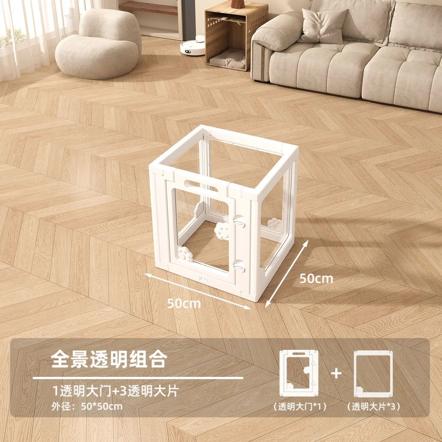 Wholesale Foldable Dog Fence Pet Playpen Clear Dog Kennel Playpen Suitable for Small and Medium Dogs Cats Rabbits Indoor Pet Pen