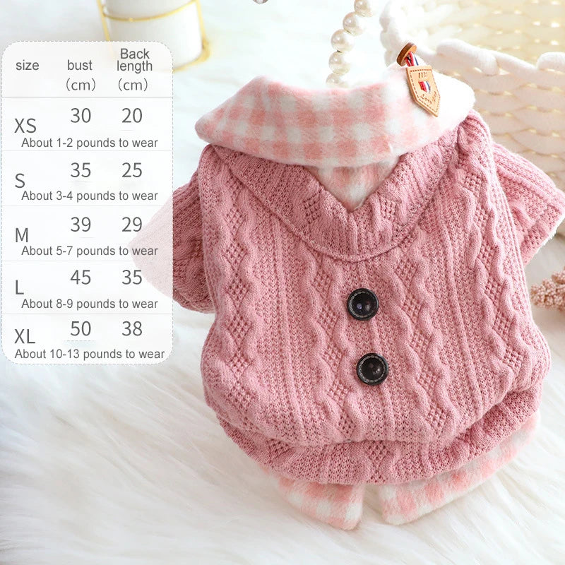 Dog Winter Clothes Button Sweater Soft Warm Puppy Pet Dog Cat Teddy Chihuahua Pug  Autumn Winter Clothing Wool Shirt Sweater