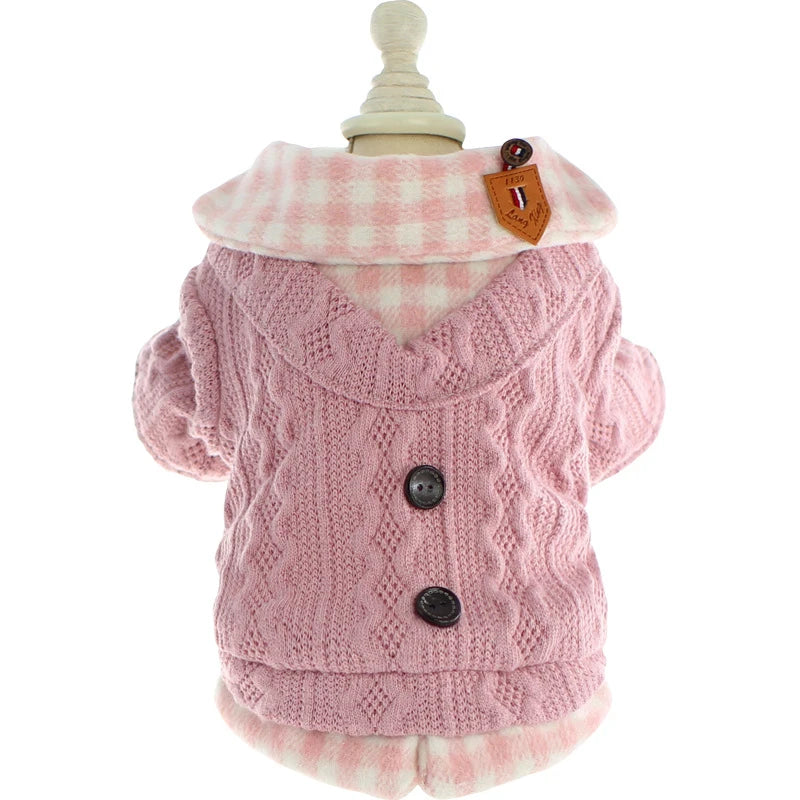 Dog Winter Clothes Button Sweater Soft Warm Puppy Pet Dog Cat Teddy Chihuahua Pug  Autumn Winter Clothing Wool Shirt Sweater